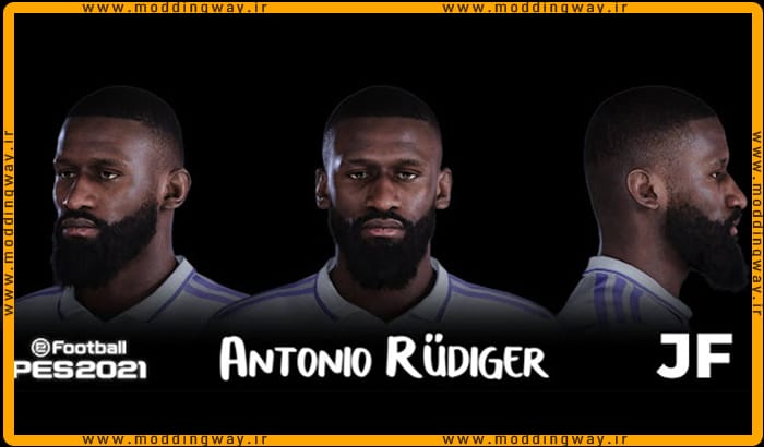 فیس Antonio Rudiger برای PES 2021 - آپدیت 3 مهر 1403