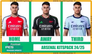 کیت پک 2025-2024 Arsenal FC برای PES 2021