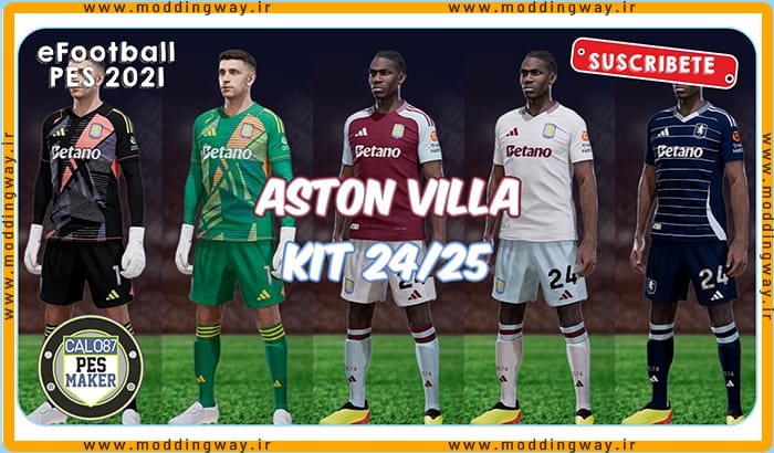 کیت پک 2025-2024 Aston Villa برای PES 2021