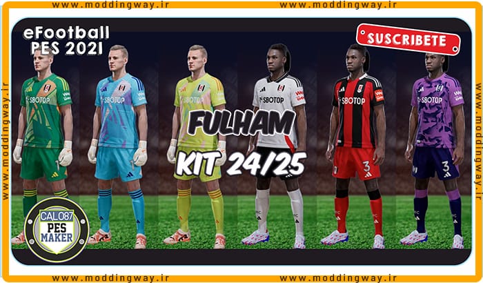 کیت پک 2025-2024 Fulham FC برای PES 2021