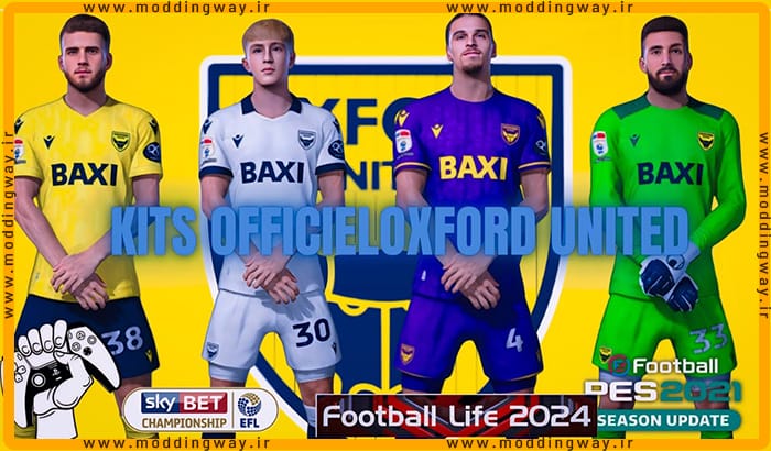 کیت پک Oxford United 24-25 برای PES 2021