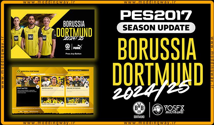 منو گرافیکی Borussia Dortmund 2025