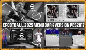 منو گرافیکی eFOOTBALL 2025 DARK VERSION