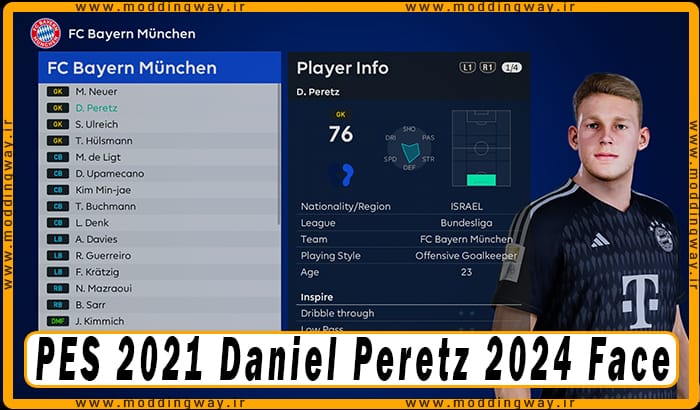 فیس Daniel Peretz برای PES 2021