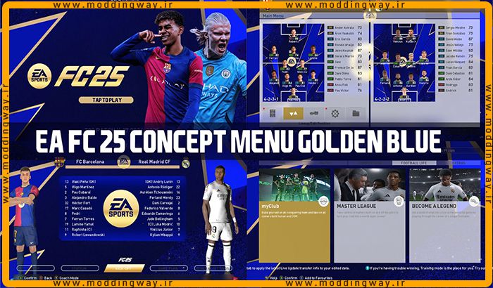 منو گرافیکی EA FC25 CONCEPT GOLDEN BLUE