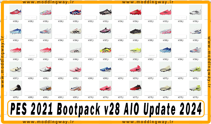 پک کفش Bootpack v28 AIO Update 2024 برای PES 2021