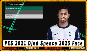 فیس Djed Spence برای PES 2021