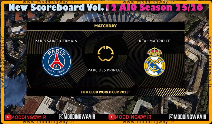 پک اسکوربورد Scoreboard Pack v12 AIO 2025 برای PES 2021