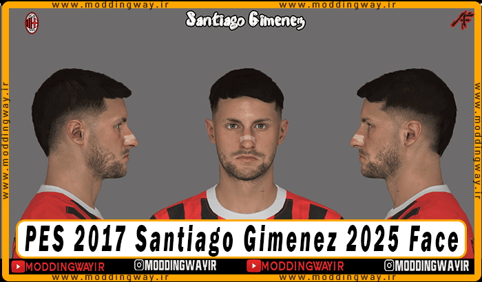 فیس Santiago Gimenez برای PES 2017 - آپدیت 30 بهمن 1403