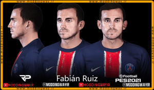 فیس Fabian Ruiz برای PES 2021 - آپدیت 3 اسفند 1403
