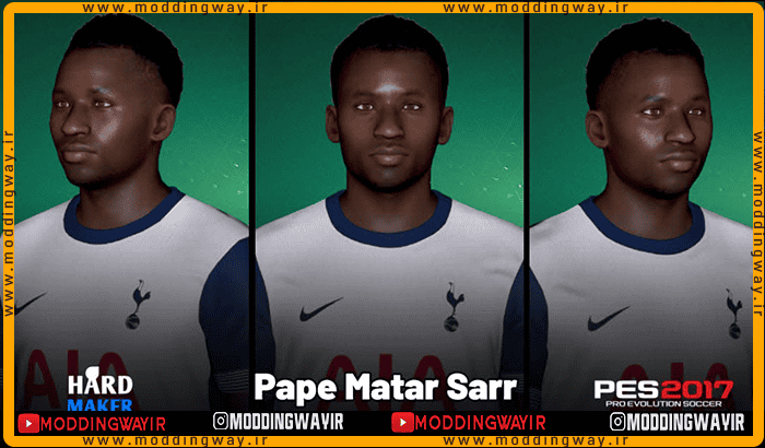 فیس Pape Matar Sarr برای PES 2017 - آپدیت 5 فروردین 1404