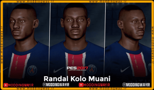 فیس Randal Kolo Muani برای PES 2017 - آپدیت 1 فروردین 1404