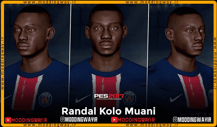 فیس Randal Kolo Muani برای PES 2017 - آپدیت 1 فروردین 1404