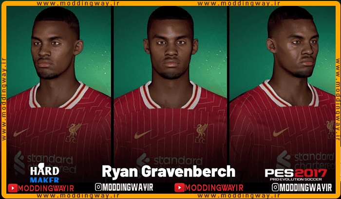 فیس Ryan Gravenberch برای PES 2017 - آپدیت 10 فروردین 1404