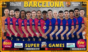فیس پک FC Barcelona 4K Season 2025 برای PES 2021