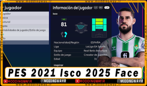 فیس Isco برای PES 2021 - آپدیت 22 اسفند 1403