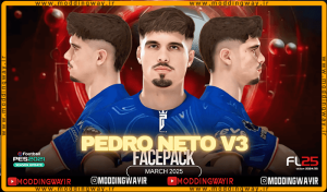 فیس Pedro Neto برای PES 2021 - آپدیت 27 اسفند 1403