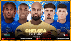 فیس پک Chelsea 2025 v5 برای PES 2021 - آپدیت 26 اسفند 1403