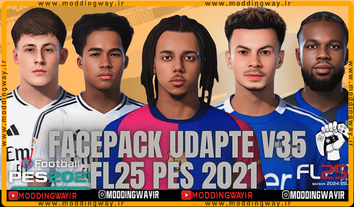 فیس پک Facepack Update v35 2024-25 برای PES 2021