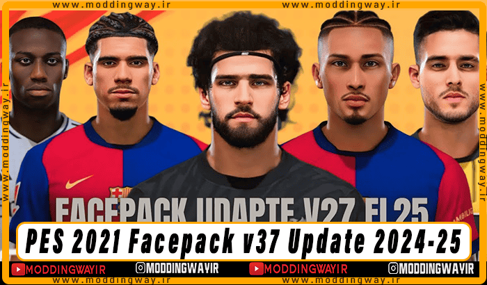 فیس پک Facepack Update v37 2024-25 برای PES 2021
