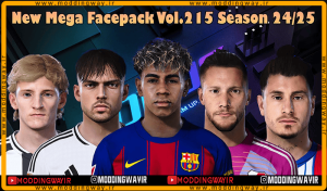 فیس پک new season 24/25 v215 برای PES 2021