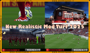 ماد چمن Realistic Mod Turf 2025 برای PES 2021
