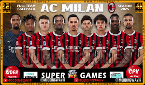 فیس پک AC Milan 2025 برای PES 2021