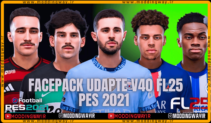 فیس پک Facepack Update v40 2024-25 برای PES 2021