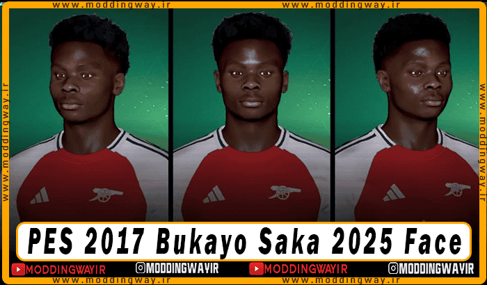 فیس Bukayo Saka برای PES 2017 - آپدیت 25 اردیبهشت 1404