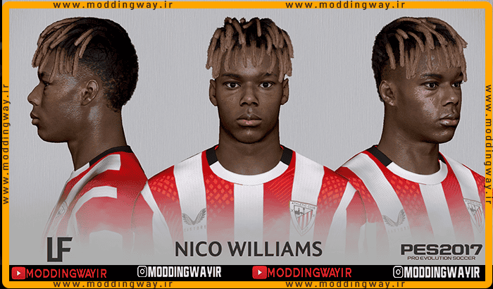 فیس Nico Williams برای PES 2017 - آپدیت 31 اردیبهشت 1404