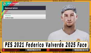 فیس Federico Valverde برای PES 2021 - آپدیت 5 خرداد 1404