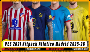 کیت پک Atletico Madrid 2025-26 برای PES 2021