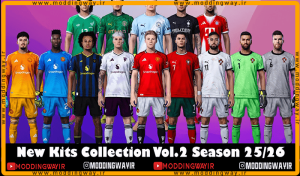 کیت پک Leak & Official Kits Season 2025-26 v2 برای PES 2021