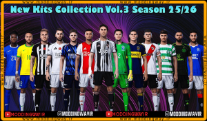 کیت پک Leak & Official Kits Season 2025-26 v3 برای PES 2021