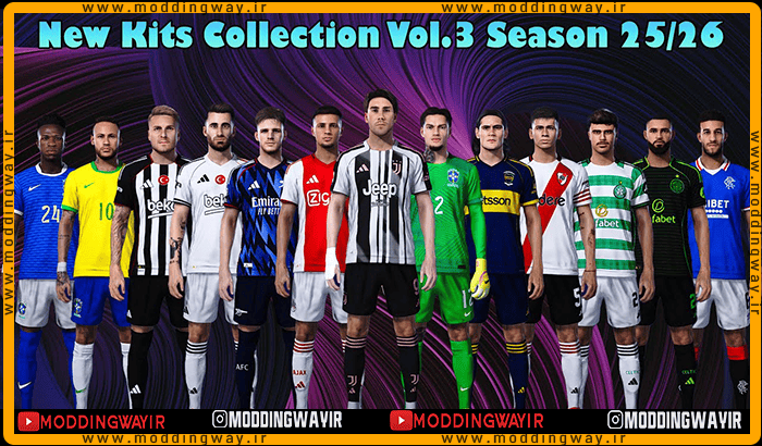 کیت پک Leak & Official Kits Season 2025-26 v3 برای PES 2021