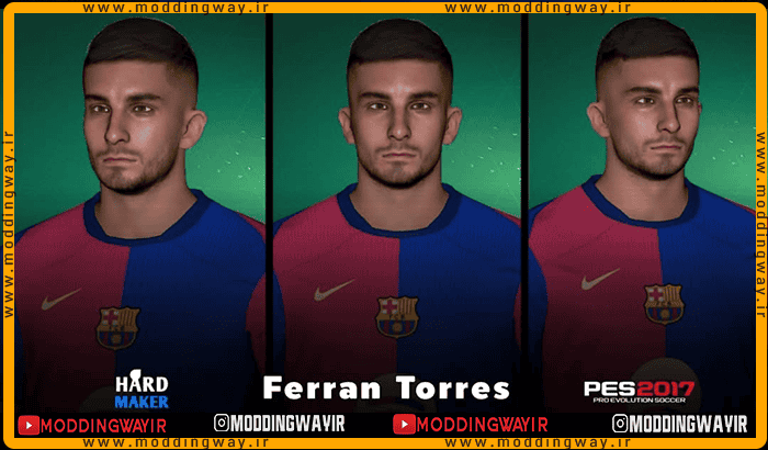 فیس Ferran Torres برای PES 2017 - آپدیت 12 خرداد 1404