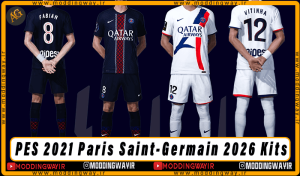 کیت پک Paris Saint-Germain 2025-26 برای PES 2021