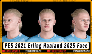 فیس Erling Haaland برای PES 2021 - آپدیت 15 شهریور 1404