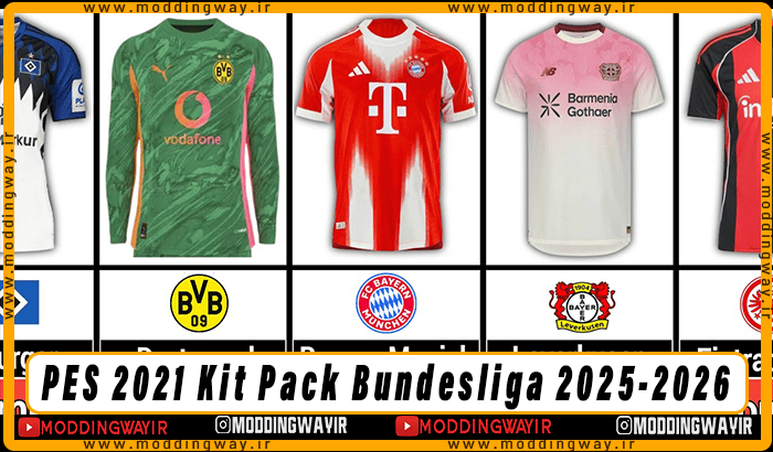 کیت پک Bundesliga 2025-2026 برای PES 2021