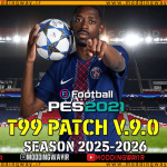 پچ کم حجم T99 V9.0 برای PES 2021 - فصل 2026-2025