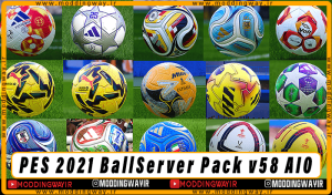 دانلود پک BallServer V58 برای PES 2021 - توپ فصل 2025/26