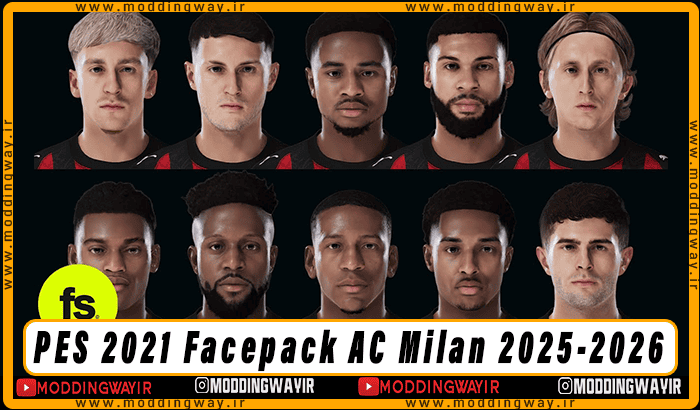 فیس پک AC Milan 2025-2026 برای PES 2021