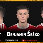 فیس Benjamin Sesko برای PES 2017 - آپدیت 21 آذر 1404