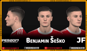 فیس Benjamin Sesko برای PES 2017 - آپدیت 21 آذر 1404