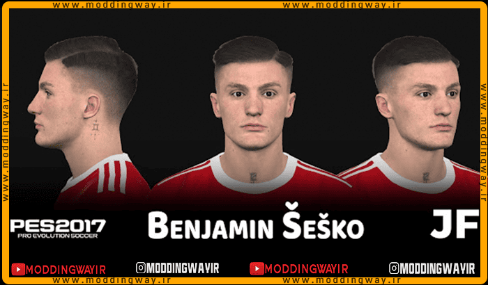فیس Benjamin Sesko برای PES 2017 - آپدیت 21 آذر 1404