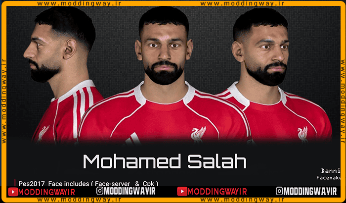 فیس Mohamed Salah برای PES 2017 - آپدیت 22 آذر 1404