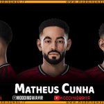 فیس Matheus Cunha برای PES 2021 - آپدیت 2 دی 1404