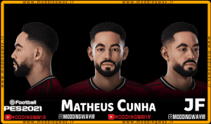 فیس Matheus Cunha برای PES 2021 - آپدیت 2 دی 1404