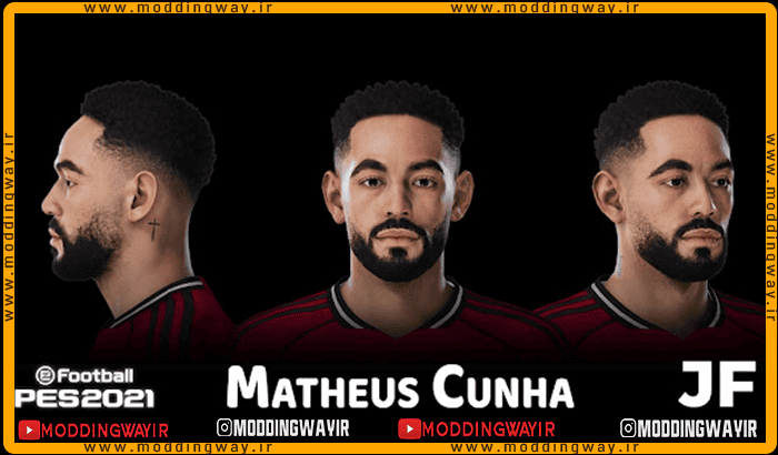 فیس Matheus Cunha برای PES 2021 - آپدیت 2 دی 1404