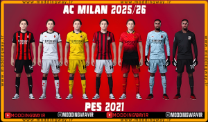 کیت پک AC Milan 2025-2026 برای PES 2021